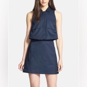 THEORY Navy Sleeveless Tiered A-Line Dress Size 2